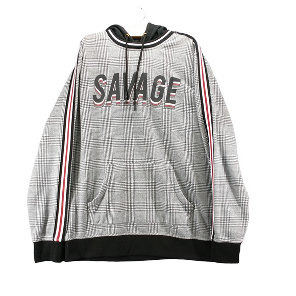 Five by Five Master Piece Men's Hoodie Multi XL Plaid Pullover Long Sleeve - Picture 1 of 13